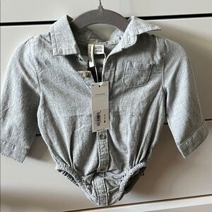 Janie and Jack Light Gray Baby Bodysuit